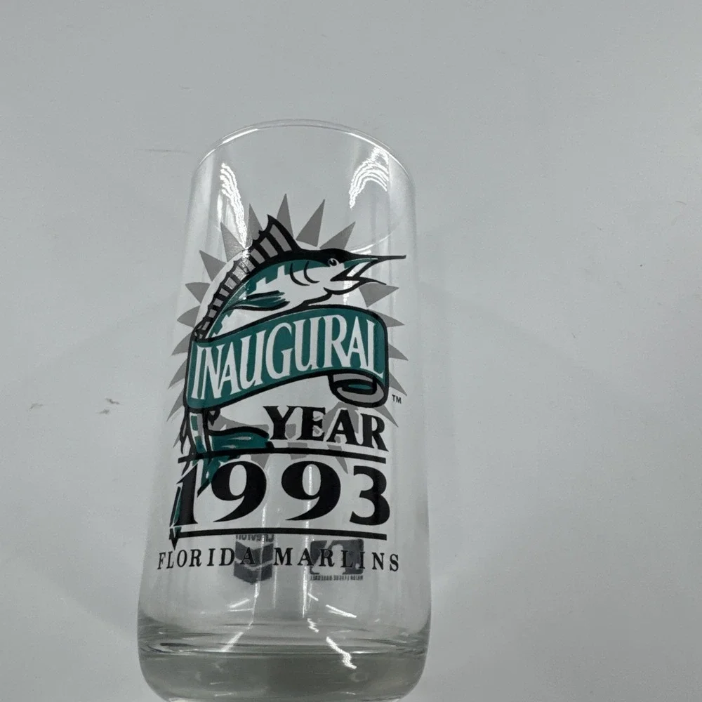 Bundle of 8 FLORIDA MARLINS Inaugural Year 1993 MLB Baseball Chevron Glass Cup